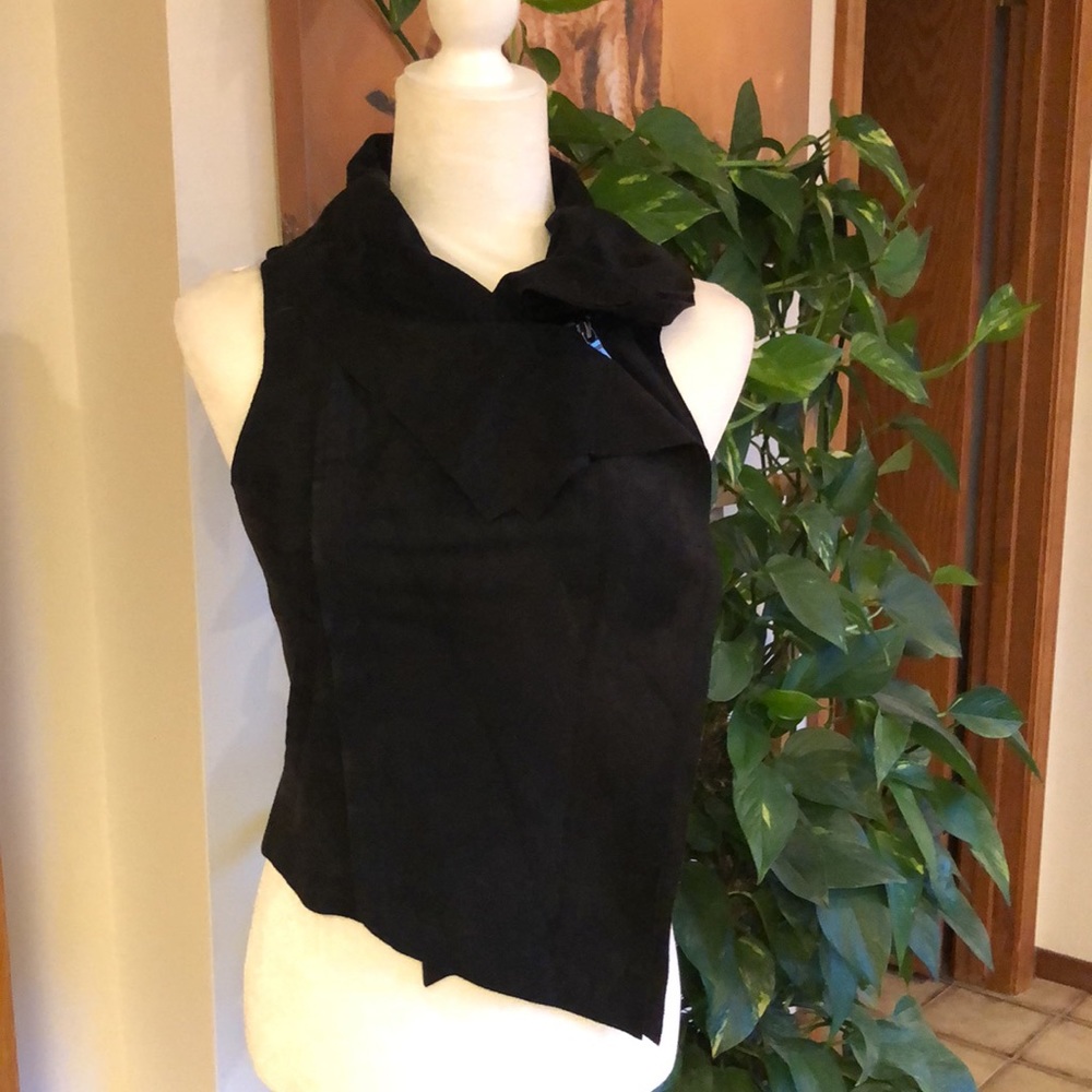 BCBG Genuine leather suede vest
